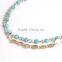 Gold Tone Double Layered Sequined Turquoise Beads Simple Anklet Foot Chain