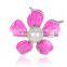 Simple Small Pure fresh Petal Flower Alloy Drip Crystal Jewelry Women Brooches