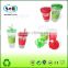 16oz Double Wall Plastic tumbler Drink Cup with slide-open straw lid and silicoen ring