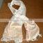 Hand woven Pink & white and orange & white stripe cotton scarf