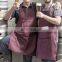 100% cotton vintage apron with pocket in wine red color