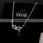 White gold fox pendant with crystal teardrop necklace