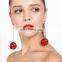 Fashion Sequin Fur Big Ball Drop Earrings Long Tassel Dangle Statement Earring