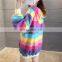 Wholesale Korea Style Loose and Leisure Tie dye Stripe Dye Crew Neck Unisex Sweatshirt Hoodies