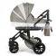 China Manufacturer linen fabric aluminum stroller 3 in 1 with car seat baby stroller combo