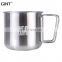 Portable camping 420ml stainless steel coffee mug single layer with foldable handle