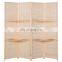 6 ft Tall Beige Woven Bamboo Room Divider Folding Privacy Screens Partition Wall with 2 Display Shelves