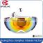Fashion design spherical REVO lens waterproof anti shock snow ski goggles with white high ribbon strap