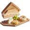 Bamboo Wooden Charcuterie and Meat Serving Boards 4 Connecting Coaster Plates Platter Cheese Board with Display Stand