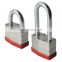 Red Rubber Security padlock Hardened Steel Long and short Shackle keys Laminated Padlock