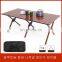 Outdoor Portable Aluminum Wood Roll Egg Folding Picnic Outdoor Camping Folding Table