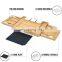 Natural Wooden High Quality Bamboo Tray Slate Cutting Cheese Board Set With Stainless Steel Knives Drawer