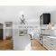 Modern minimalist white solid wood kitchen counters and cabinets lacquer design white gloss frameless kitchen units
