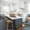 New design modern u shaped oak two tone with island latest kitchen sink base unit cabinet