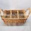 Hand Weave Rectangular Wicker Basket, Water Hyacinth Storage Basket