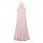 2025 Summer New Women's Fashion European and American Style Simple Texture Hanging Neck Collar Dress