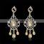 Stylish Retro Rhombus Crystal Ethnic Style Chandelier Earrings