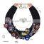 Brown Collar Statement Necklace Color Flower Crystal Wide Necklace