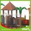 Outdoor Wooden Playground Bridge Swingsets and Playsets with Plastic Slide