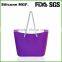 Alibaba express fashion women handbag silicone shopping bag with rope