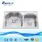 Hot selling 0.8mm 304 stainless steel double bowel pressing kitchen sink