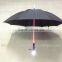 2015 new fashion straight pole light led umbrella with hand torch