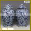 blue and white floral pattern ceramic jar showroom interior design in furniture for home decor