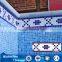 Tile for swimming pool blue decorative waterline border