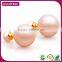 China Top Ten Selling Products Pink Pearl Earring Double Ball