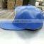 navy blue cap with embroidery 6panel flat bill leather strap cap
