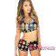New Stylish Wholesale Funny Emoji Print Sporty Top Teen Bikini Models