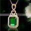 18K rose gold inlay natural colorful gemstone green tourmaline ring pendant necklace jewellery set