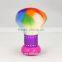 Synthetic Hair Colorful Tip Shimmering Rhinestone Handle Kabuki Powder Brush