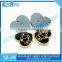 Heart shape high quality gold metal rhinestone pet tag