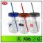 Clear Bpa Free Single Wall 720ml Plastic Mason Jar With Lid And Straw