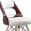 Modern Plywood Round Cushion Chairs with Wooden Legs