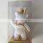 Flocked PVC Toy Bear White