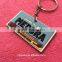 Custom raised logo slicone rubber keychain