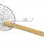 stainless steel wire mesh strainer with bamboo handle