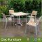 Garden plastic wooden furniture modern dining table chairs set