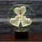 2017 Valentine's Day Gift 7color 3d Romantic LED Night Light Lamp