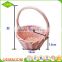 China supplier fashion durable Lovely girl small cheap pink decor wicker hanging flower basket for wedding