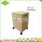 Wholesale handmade paper rope laundry basket with wheels