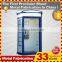 Blue Antique Telphone Booth With Telephone Sign