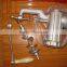 handle operating meat mincer with silver paint