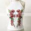 Sexy Tank Top Women Tops Crop Top Embroidery Rose