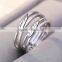 popular style red diamond gemstone titantium rings women loved titanium finger rings for engagement party 2016