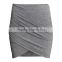 MGOO Popular Latest Fashion Design Women Grey Cotton Slinky Skirts With Magic Wrap Up Knitted Skirts 15144C072