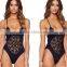 large size XL sexy girls women transparen deep v one piece thong swimwear
