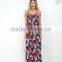 Boho Floral Print Long Maxi Dress Summer Beach Strap Backless Dress apparel